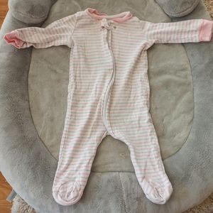 Beautiful pink and gray stripe footie